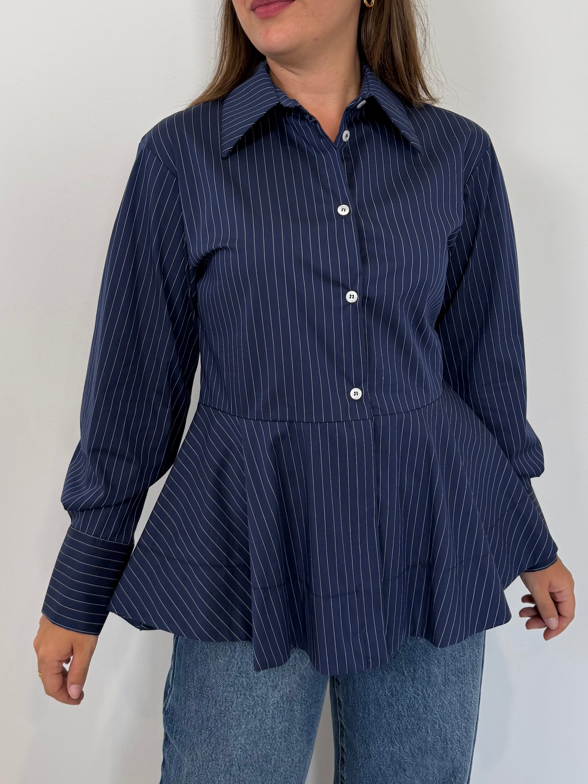 SusyMix - Camicia bacchette peplum blu