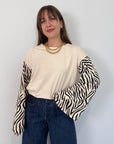 Haveone - Maglia campanella burro zebra