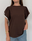 SusyMix - T-shirt moro con onda bianca