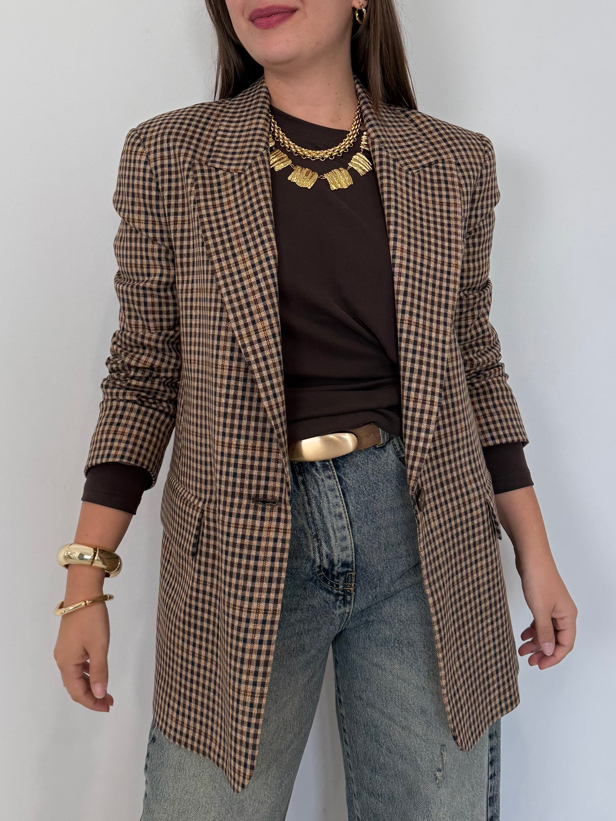 Haveone - blazer check moro e blu