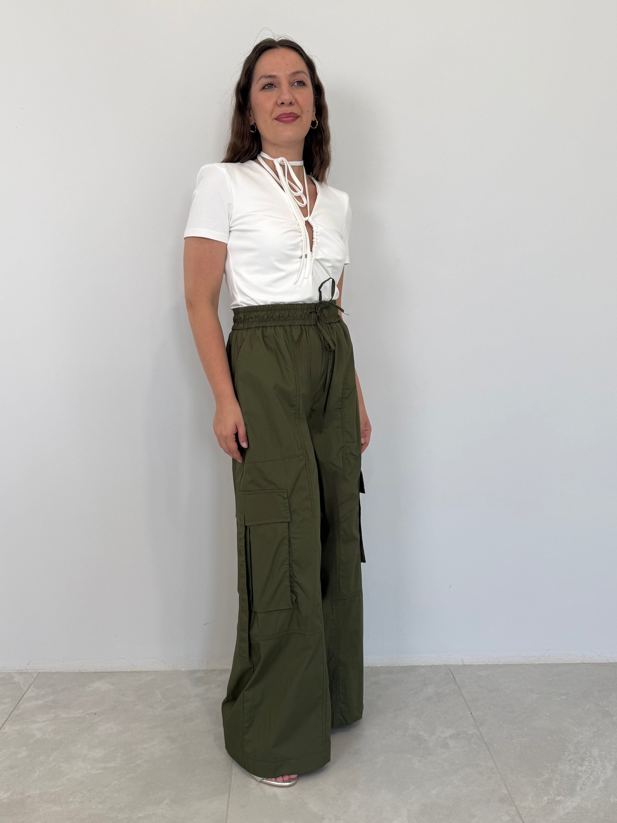 Tensione In - Pantalone cargo paracute verde