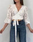 Haveone - Incrociatino ricami bianco