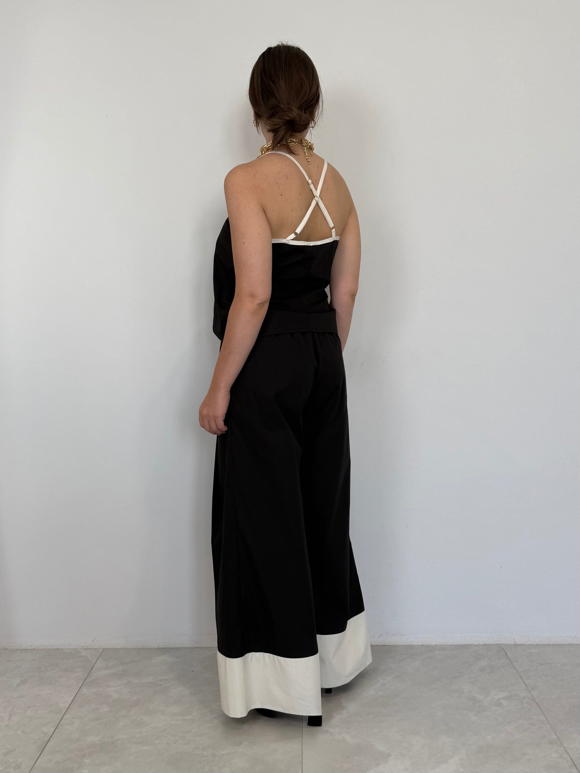 Tensione In - Pantalone palazzo bicolor