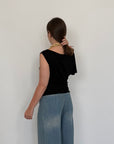 SusyMix - Maglia monospalla nera