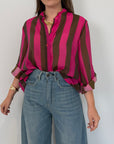 Haveone - Camicia righe larghe fuxia