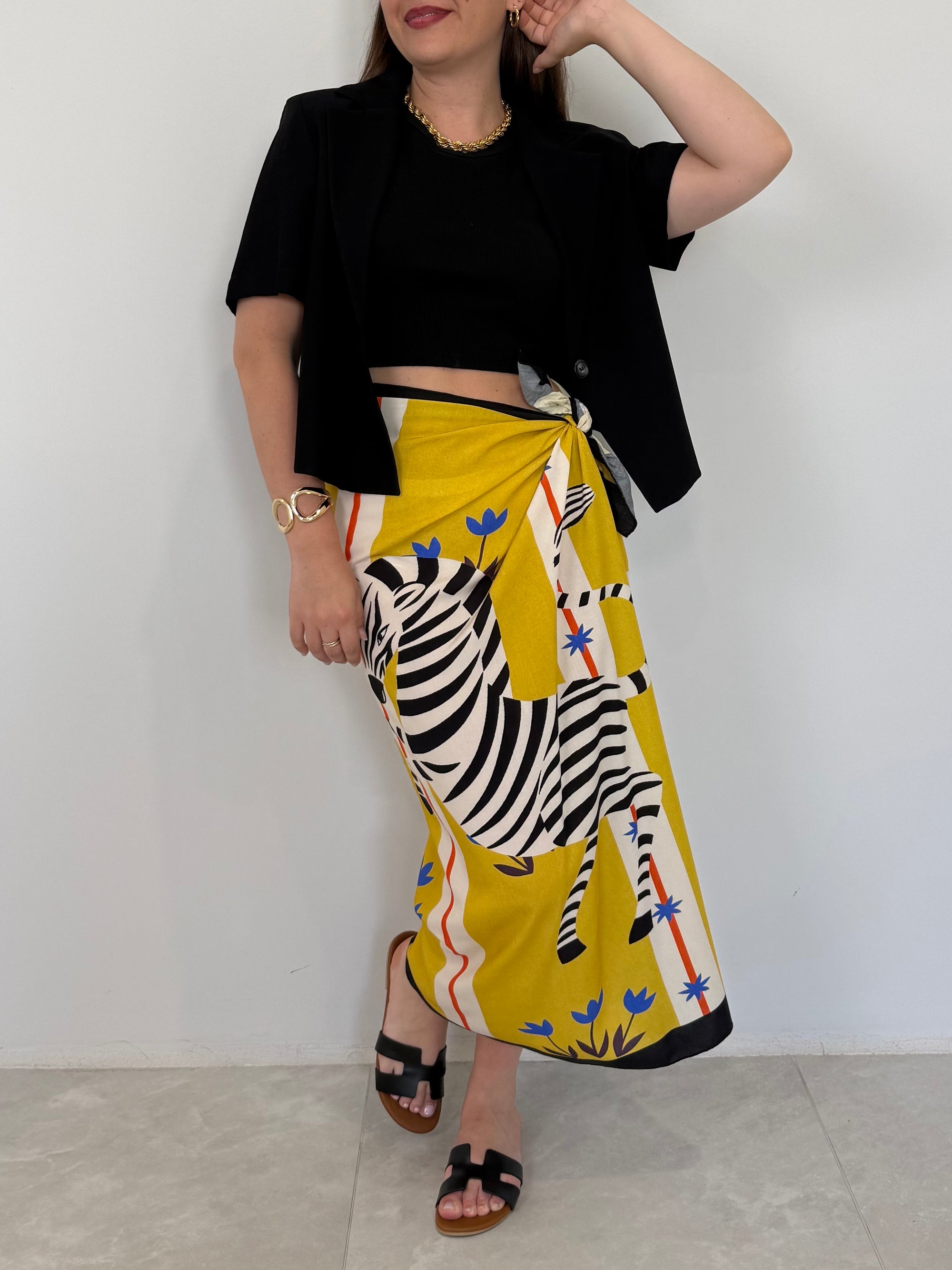 Haveone - Gonna pareo lunga con zebre gialle