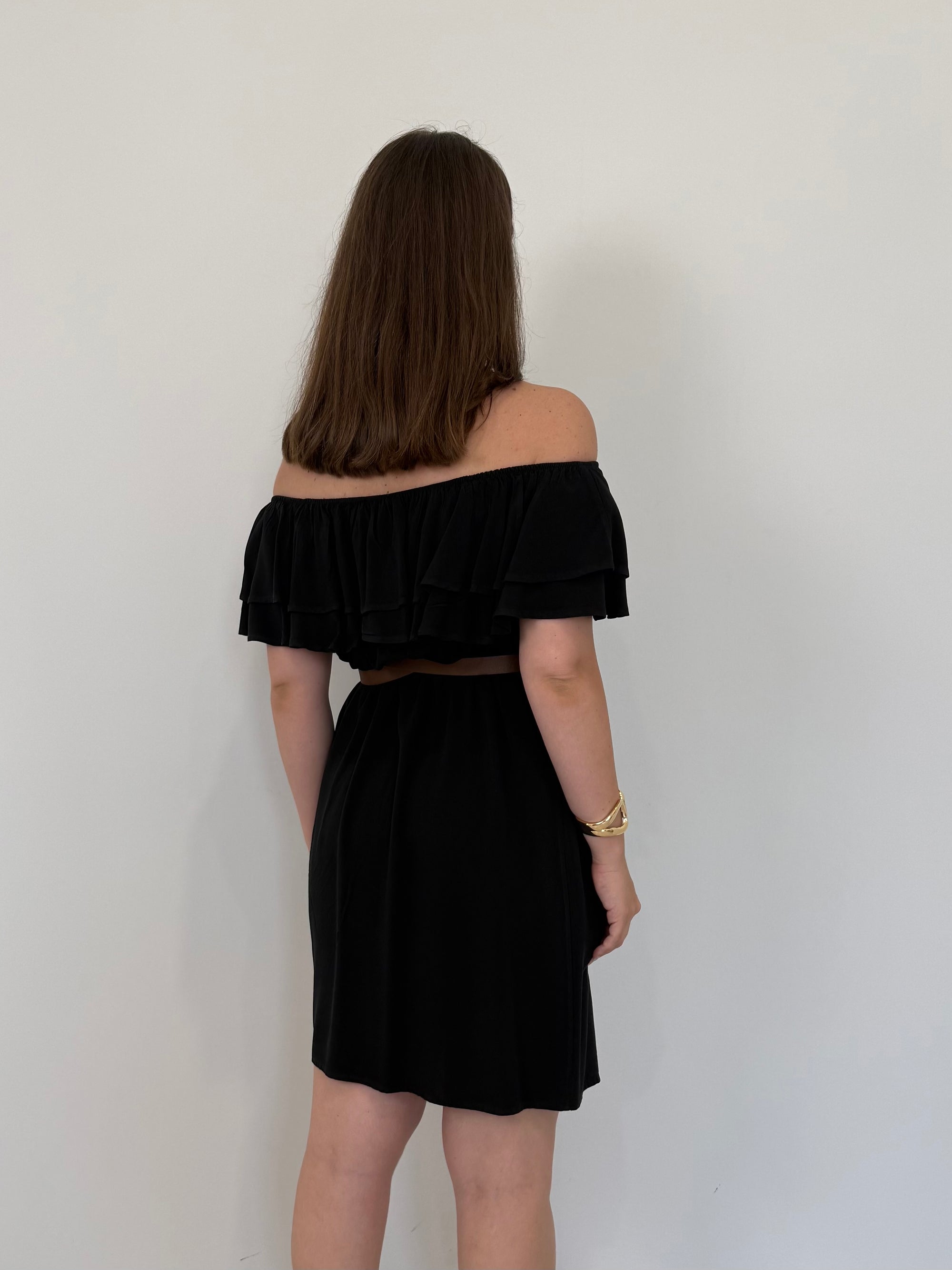 Kontatto - Abito shiffer con balze nero