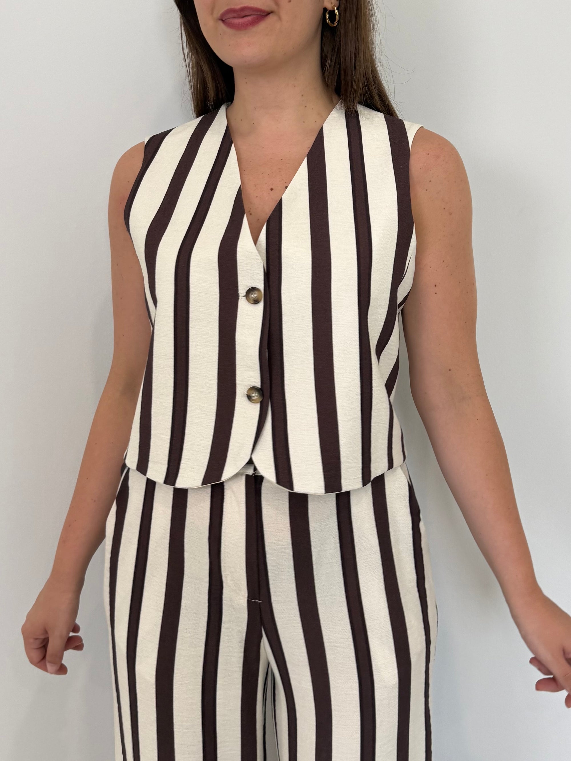 Haveone - Gilet rigato moro