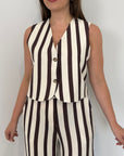 Haveone - Gilet rigato moro