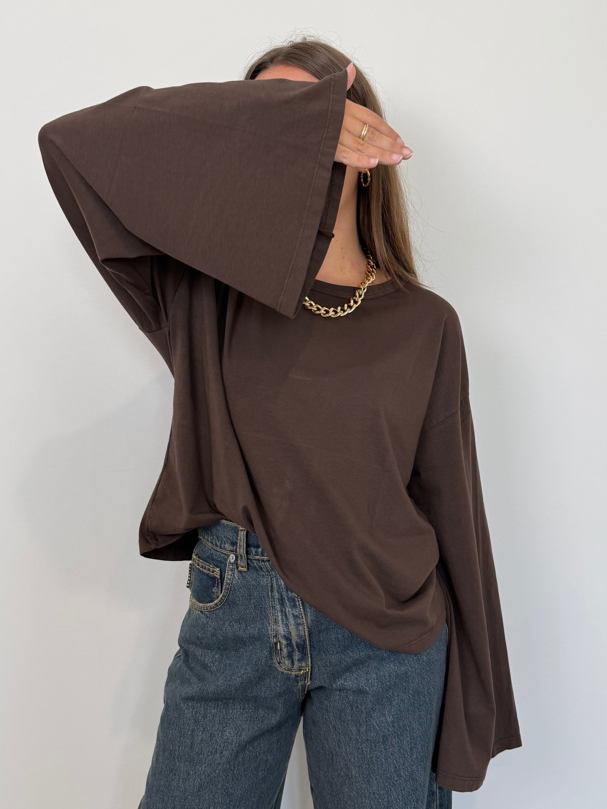 Haveone - Maglia manica trapezio moro