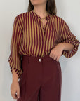 Haveone - Camicia righe bordeaux/sabbia