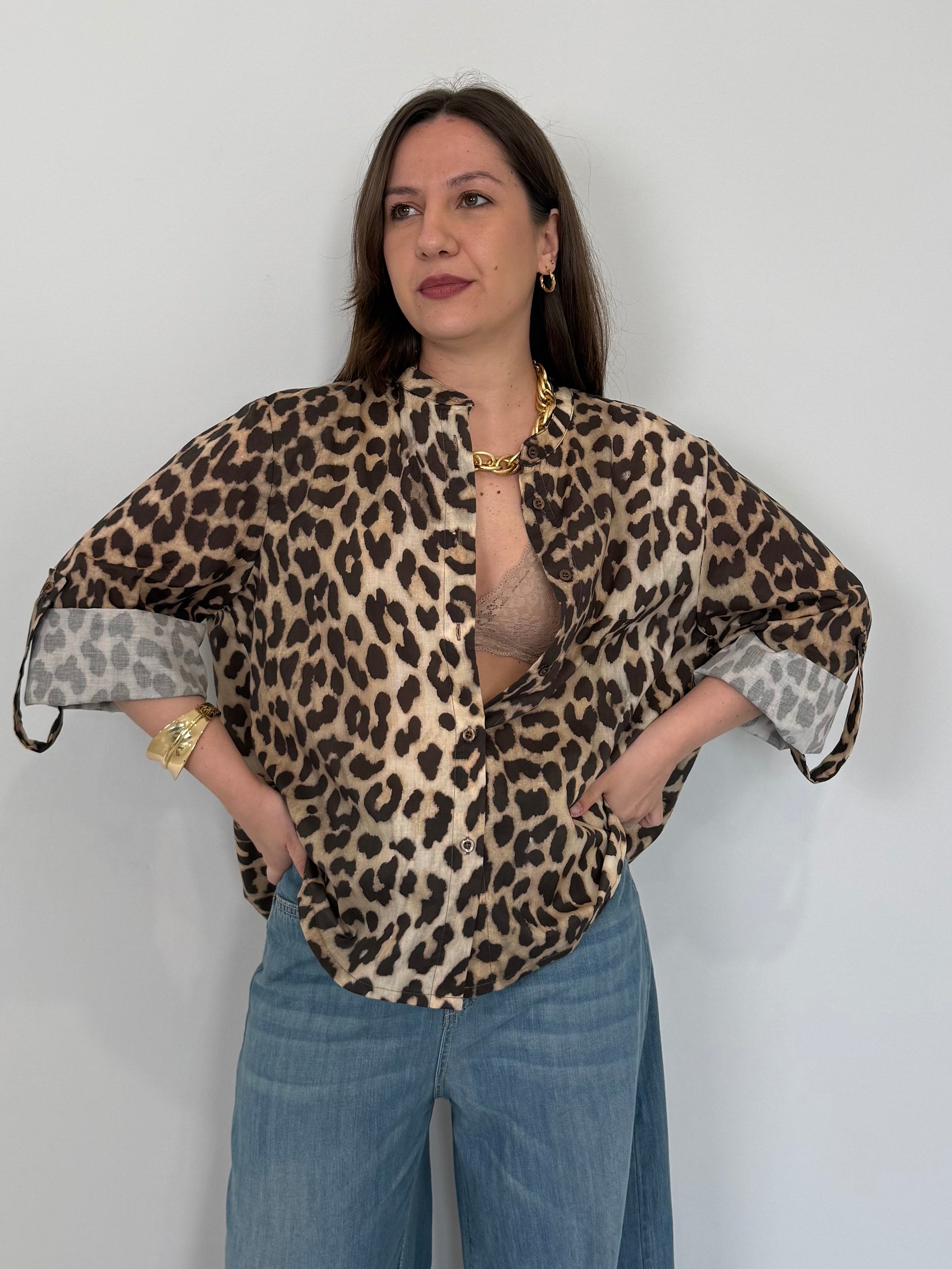 Haveone - Camicia in cotone maculata