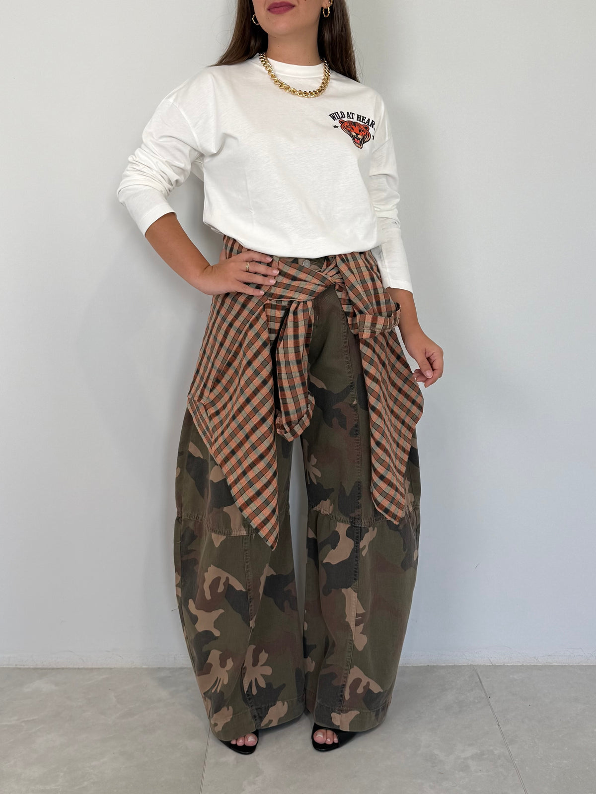 Haveone- Jeans barrel camouflage
