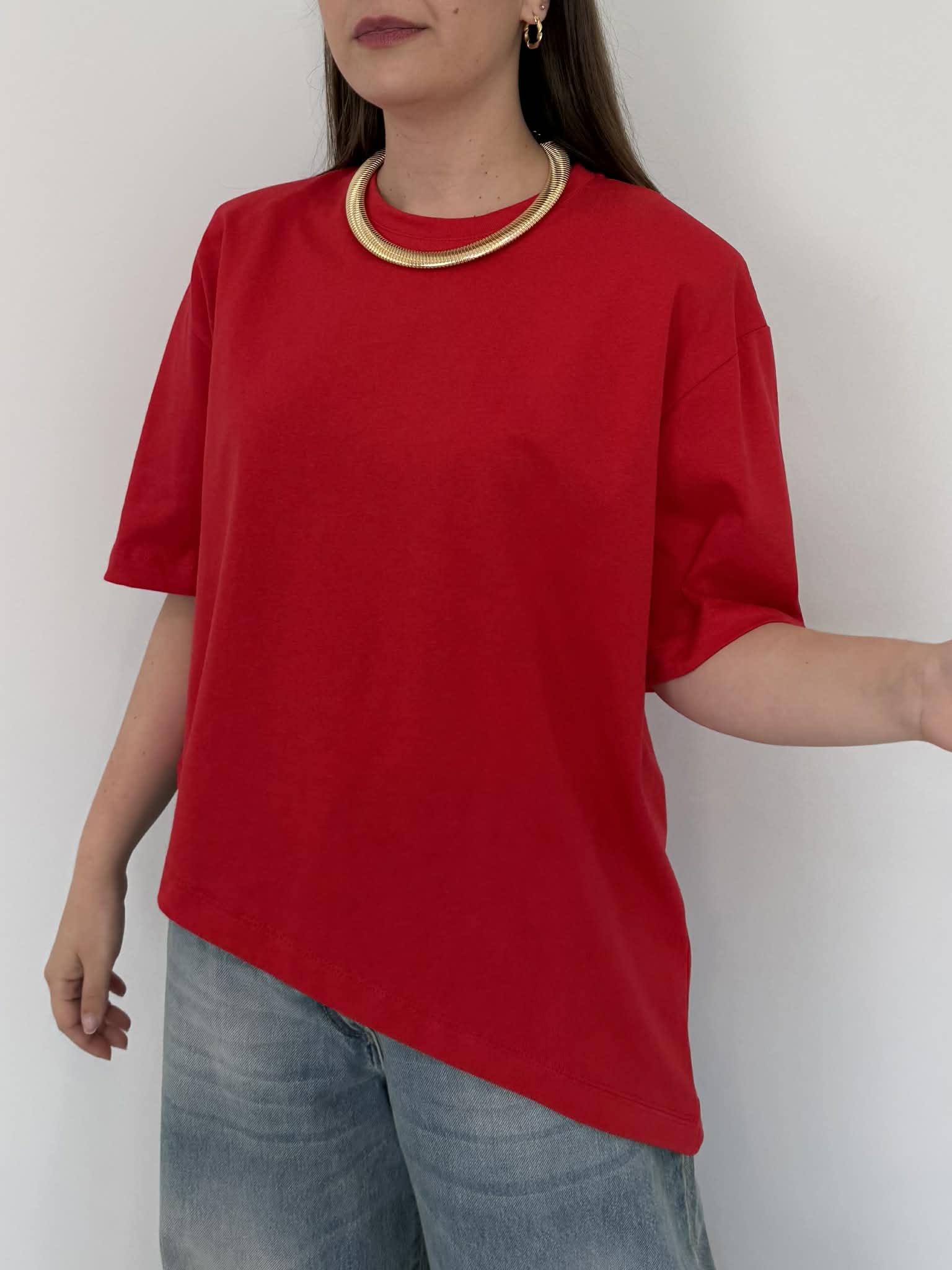 Dixie - Maglia asimmetrica rossa