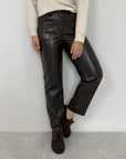Tensione In - Pantalone similpelle sigaretta moro