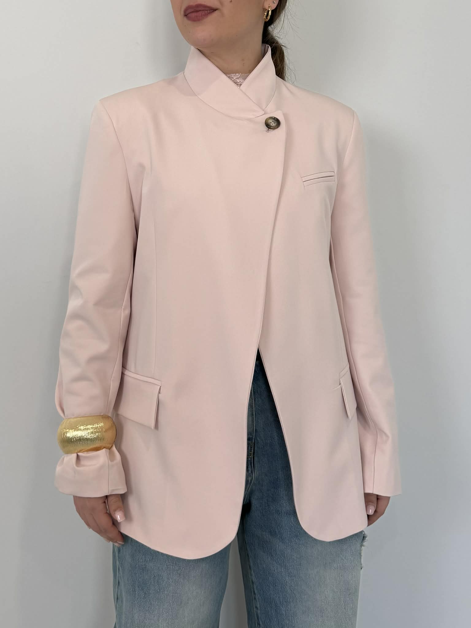 SusyMix - Giacca con bottone laterale rosa