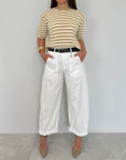 SusyMix - Pantalone con stellina in cotone bianco