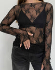 SusyMix - Maglia in pizzo con manicotti