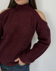 Tensione In - Maglioncino cutout mohair bordeaux