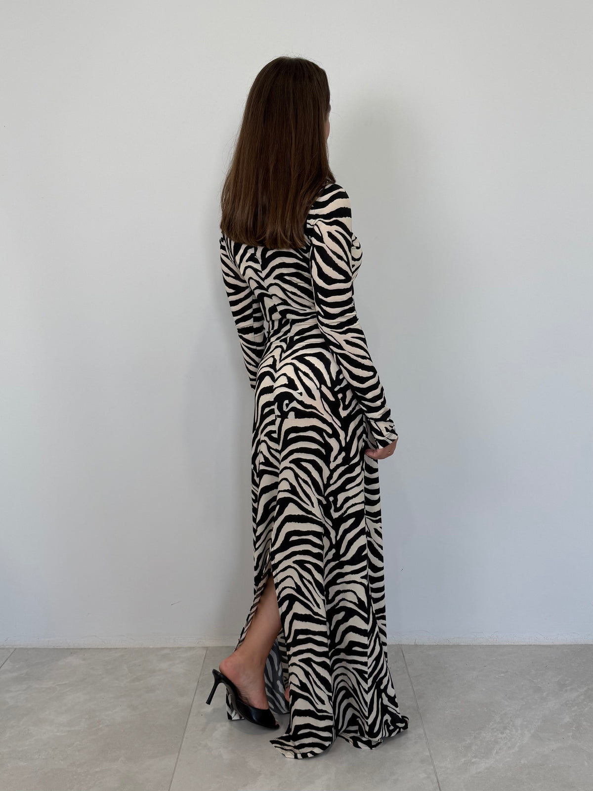 Tensione In - Abito lungo fantasia zebra