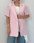 Haveone - Giacca mezza manica easy rosa