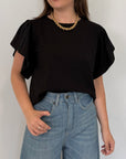 SusyMix - T-shirt con balzine nera