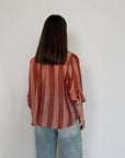 Haveone - Camicia righe larghe rosa mattone