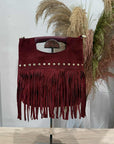 Civico23 - Borsa vera pelle con frange india