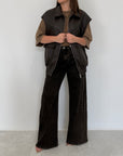 Haveone - Bomber ecopelle intrecciata moro