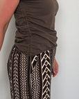 Haveone - T-shirt con lacci moro