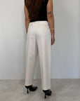 Tensione In - Pantalone in cotone con pence bianco