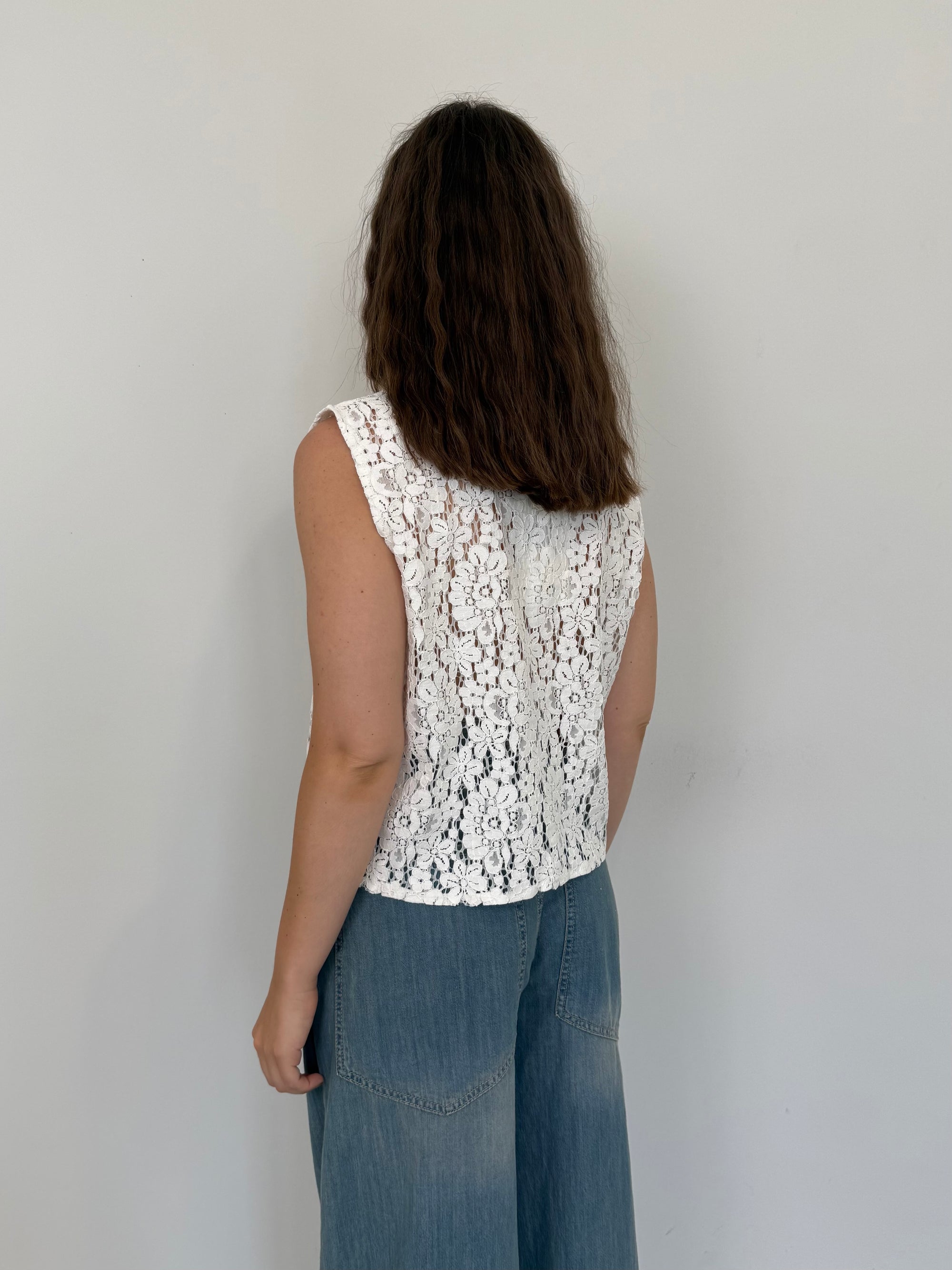 Haveone - Gilet in crochet bianco