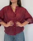 Haveone - Camicia righe fini mattone