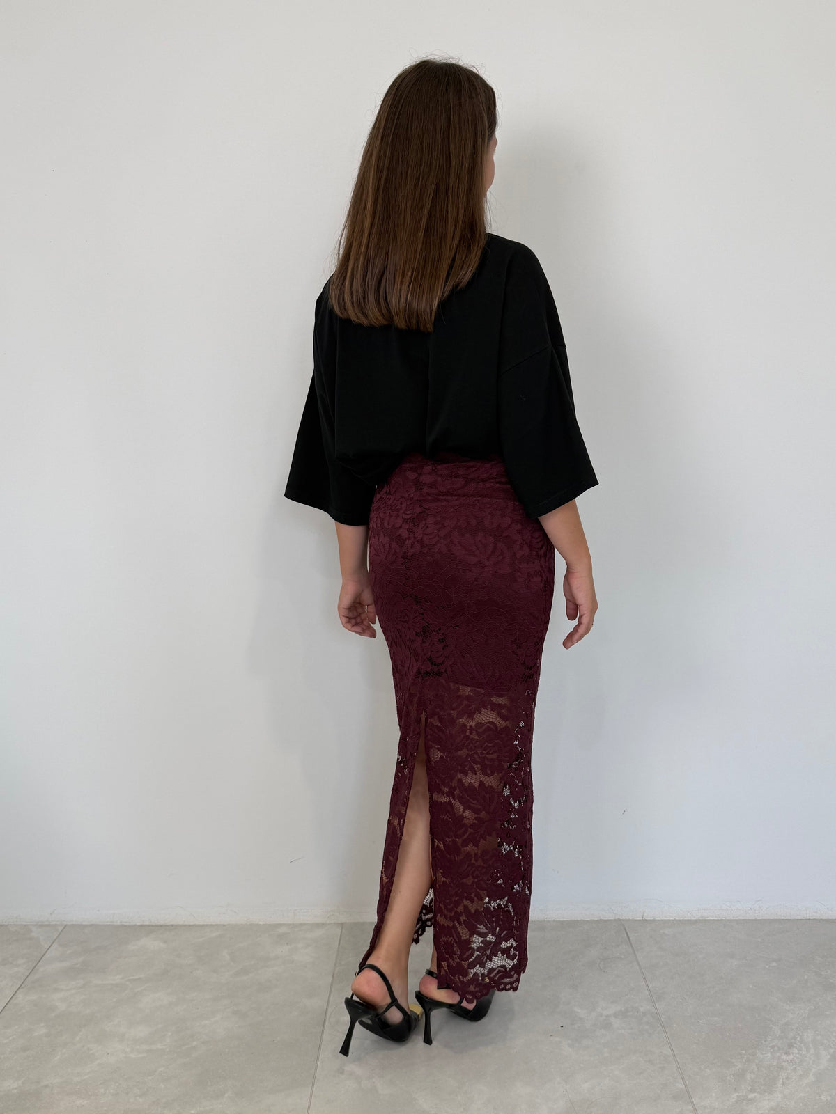 SusyMix - Gonna a tubino in pizzo bordeaux