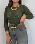 Haveone - Body in pizzo verde