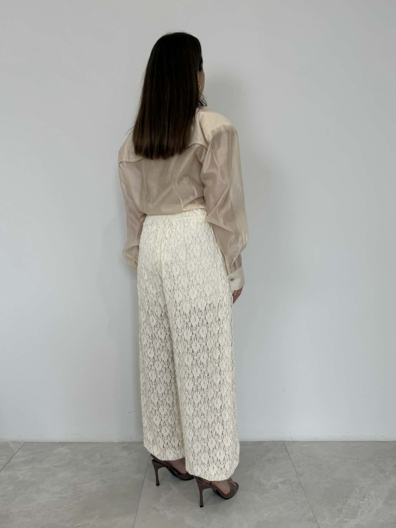 Haveone - Pantalone in pizzo con polsino