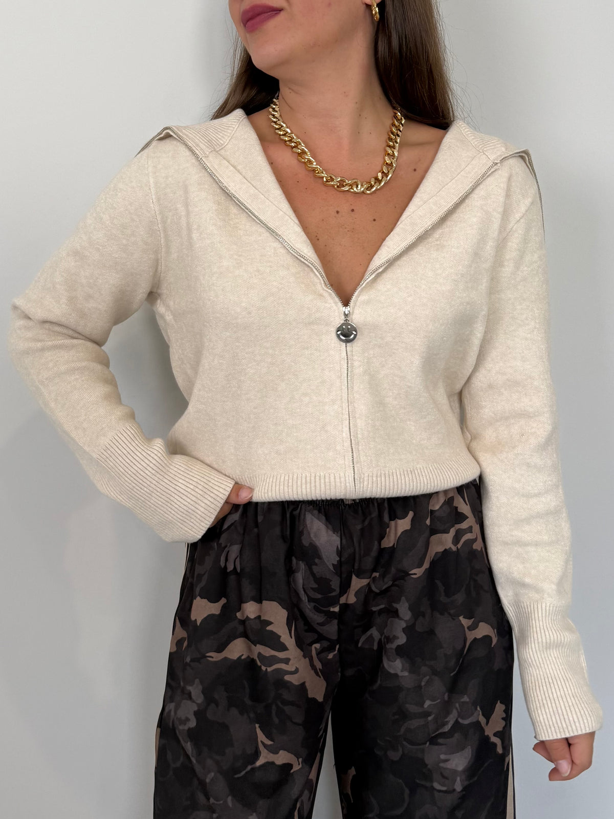 SusyMix - Maglioncino zip beige