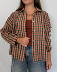 Haveone - Camicia goffrata check mattone