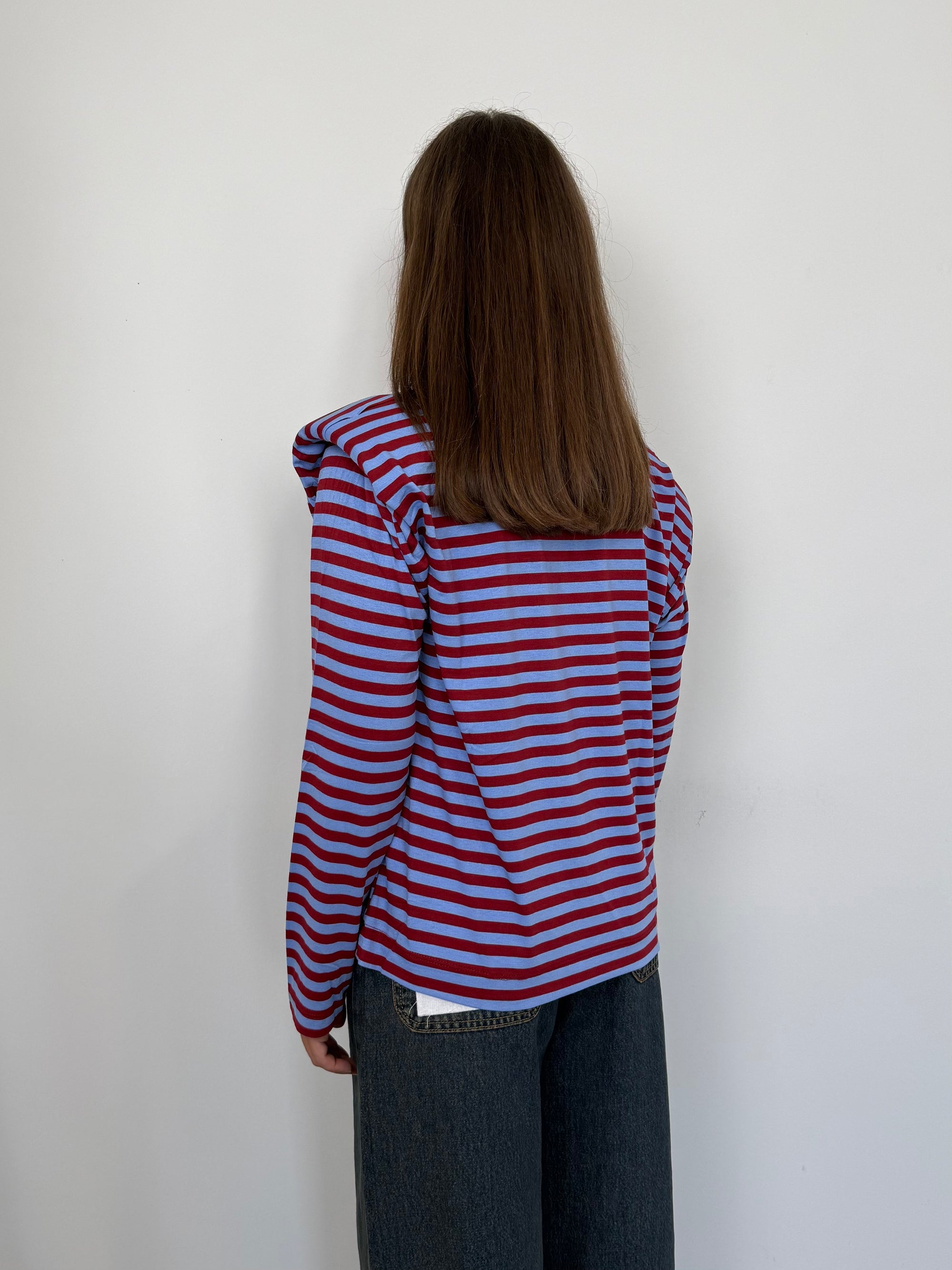 Haveone - Maglia spalline righe bordeaux