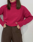 Tensione In - Maglione con coste fuxia