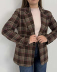 Tensione In - Giacca cappotto check moro/magenta