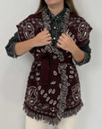 Tensione In - Gilet bandana con frange bordeaux
