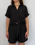 Haveone - Short goffrato nero