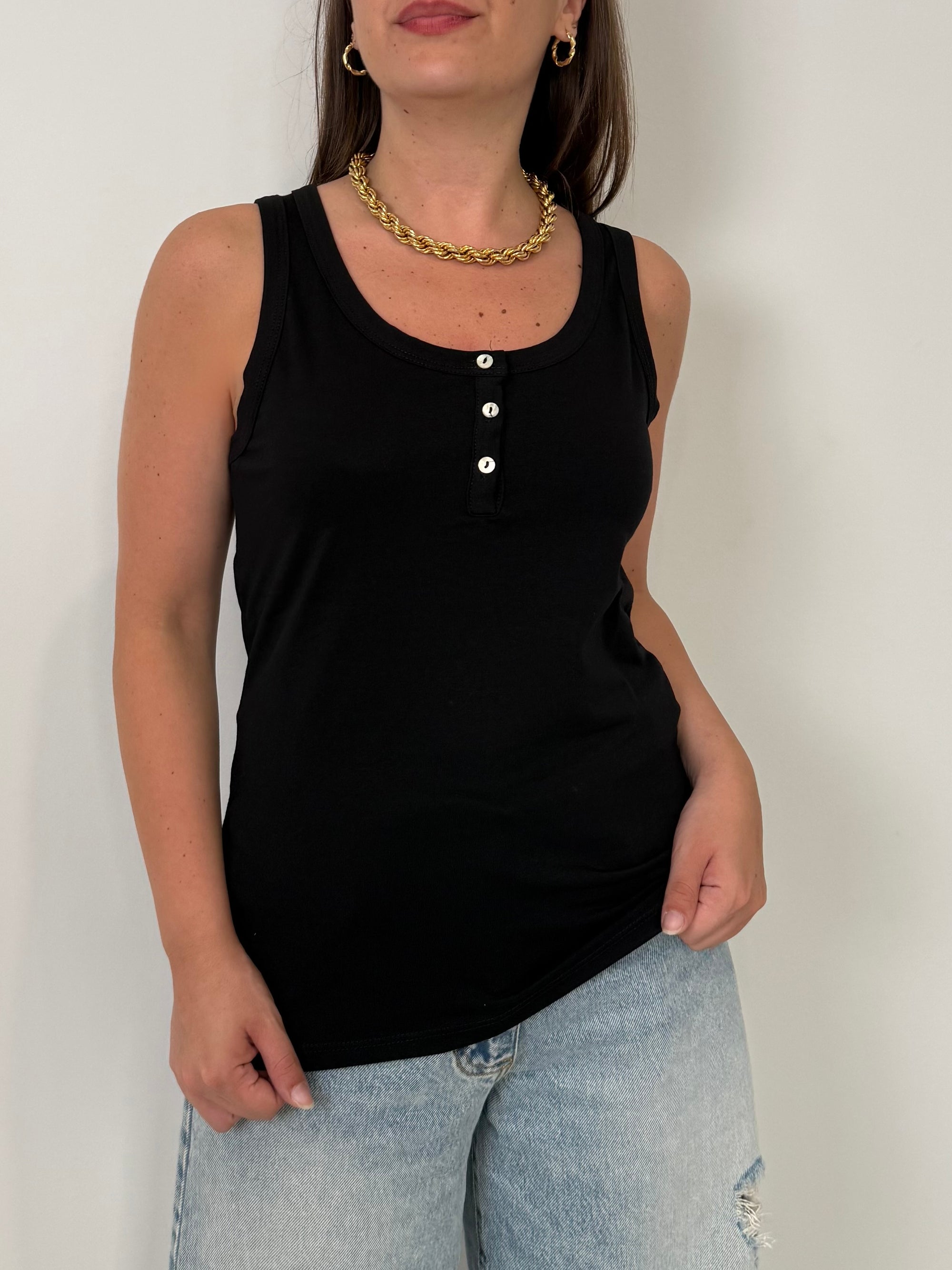 Haveone - Canotta serafino nera