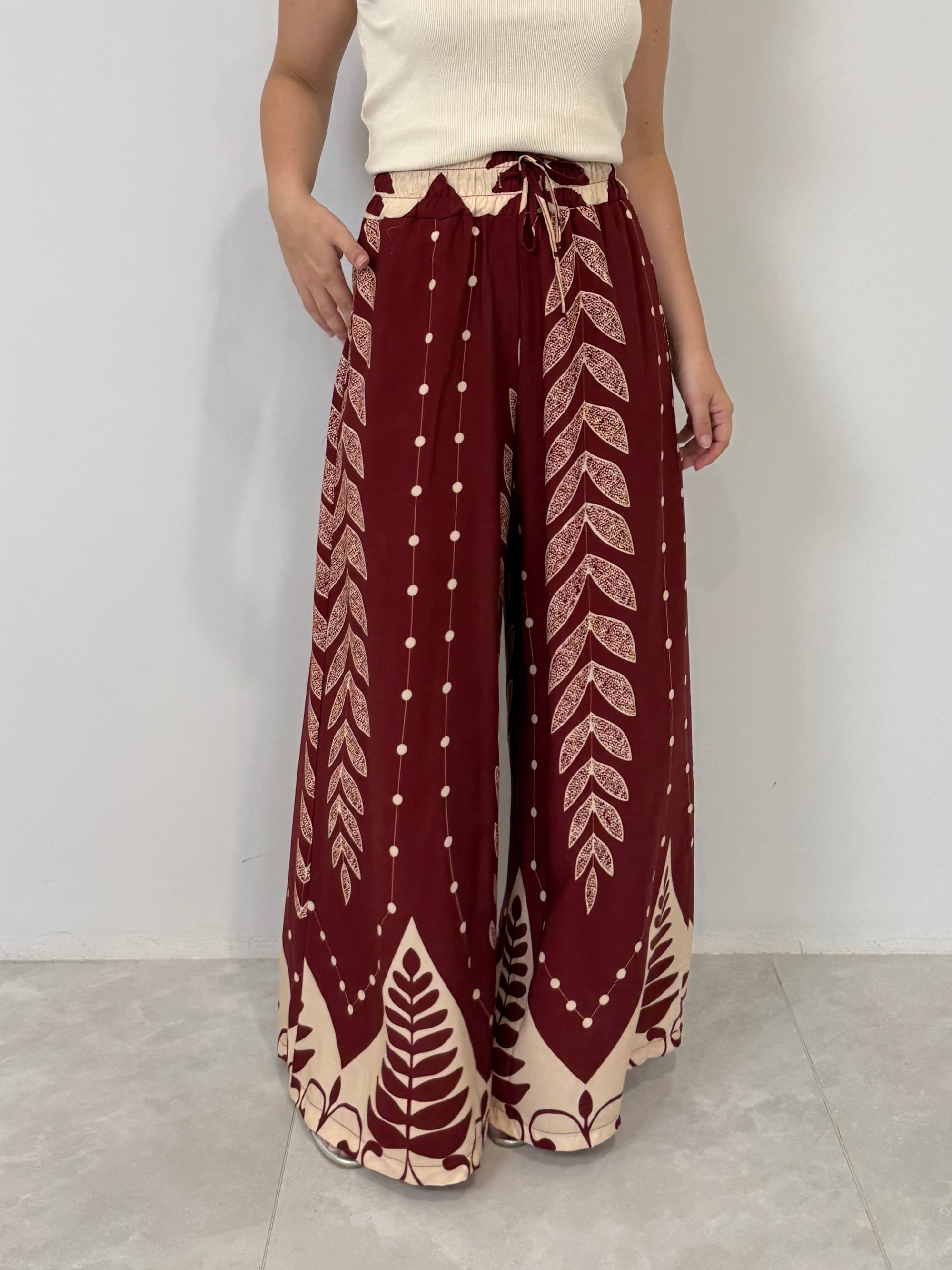 Haveone - Pantalone in viscosa etnico india