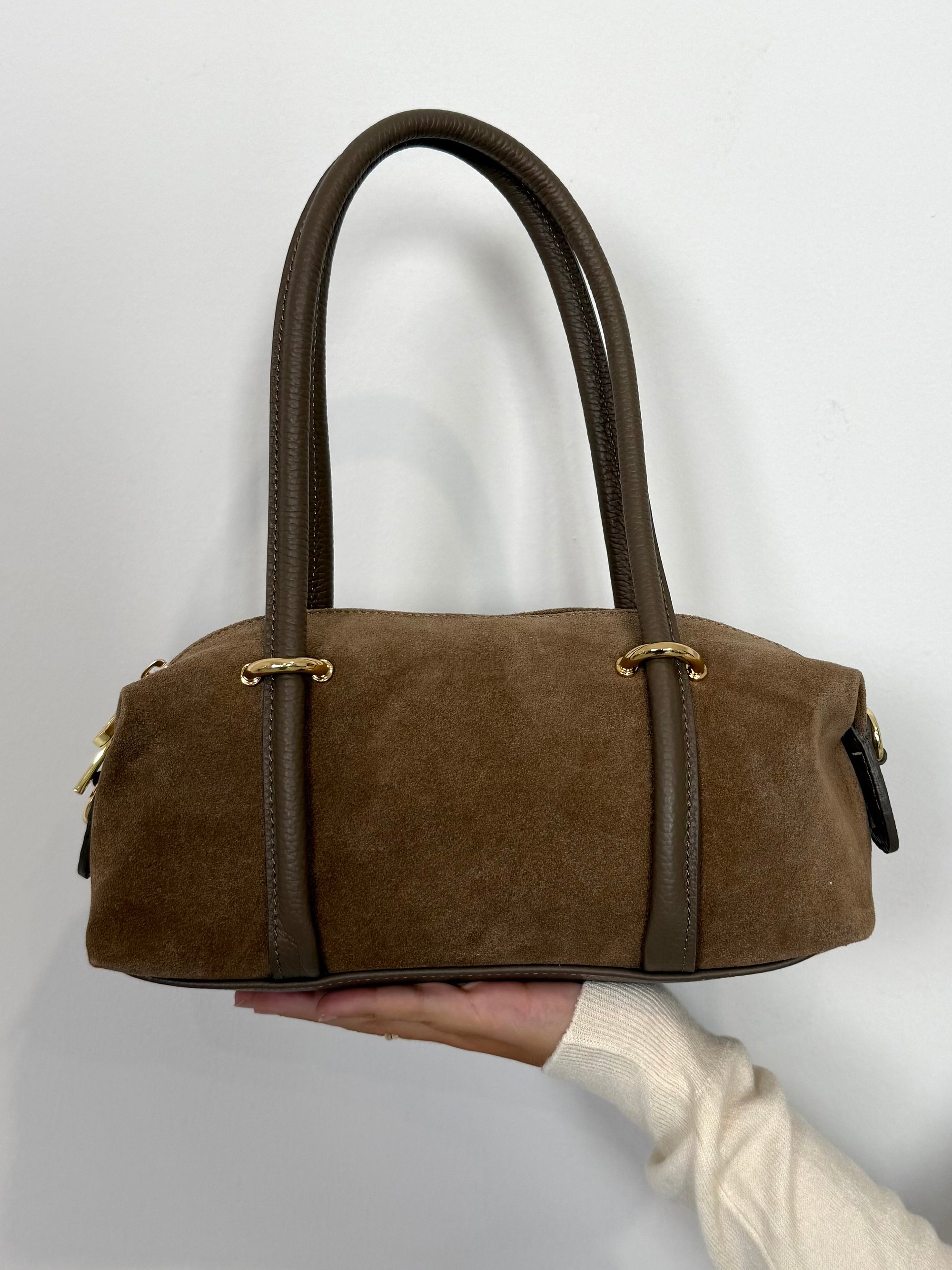 Civico23 - Borsa a spalla in vera pelle taupe
