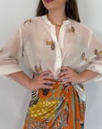 Haveone - Camicia con fantasia microzebre
