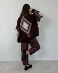 Tensione In - Cardigan rombi e frange bordeaux