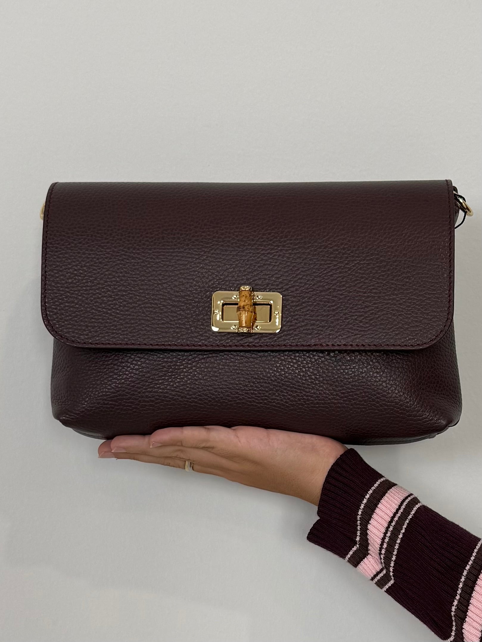 Civico23 - Borsa in vera pelle bamboo vino