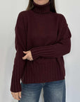 Tensione In - Maglione con coste bordeaux